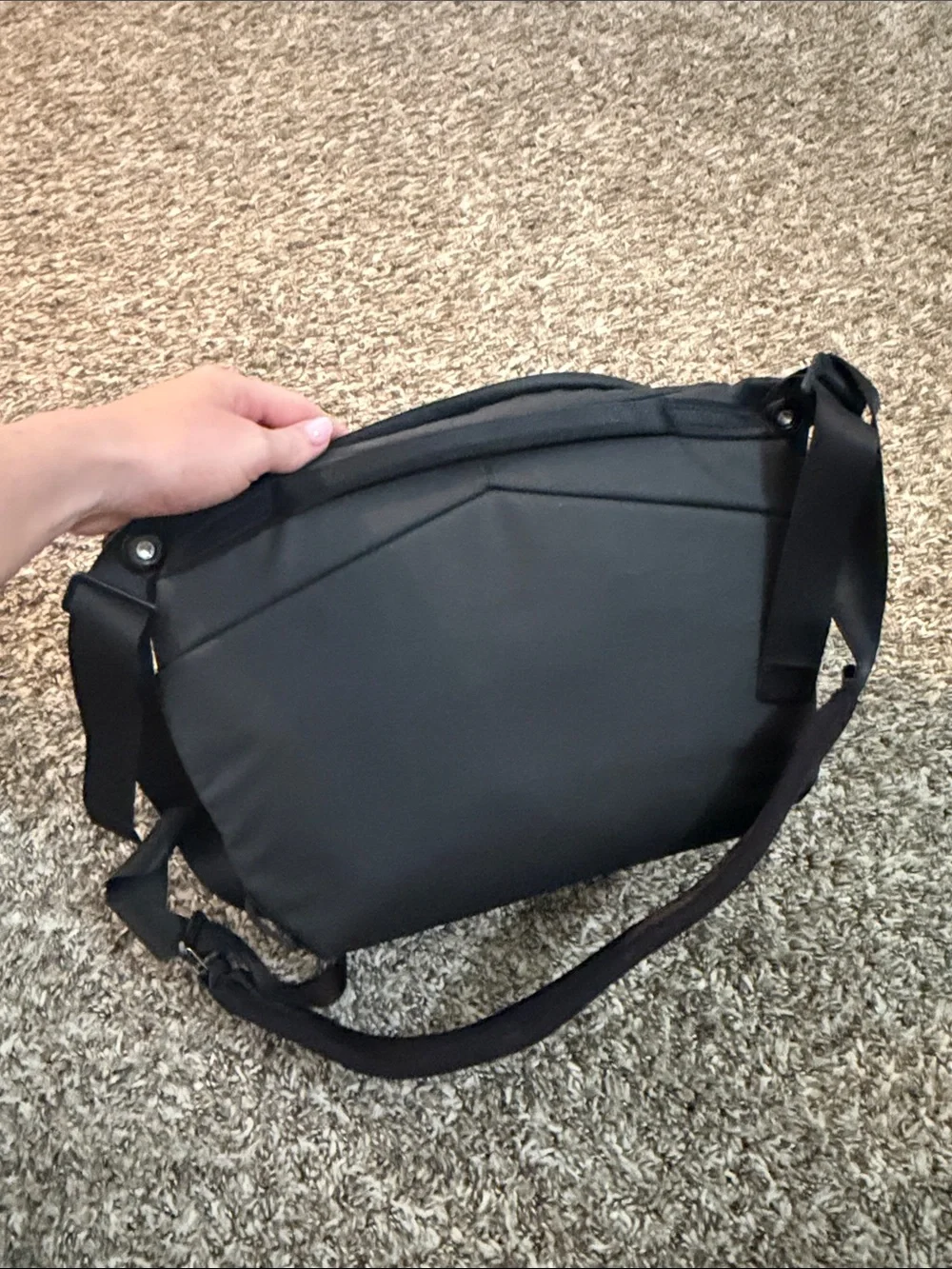 Men's Black Crossbody Sling Camera Bag